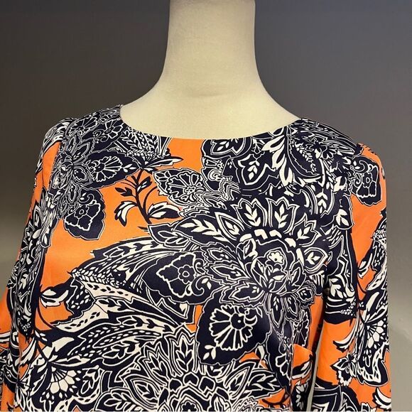 !!! Clearance! Floral Paisley Print long sleeve dress size Extra Small - Picture 2 of 16